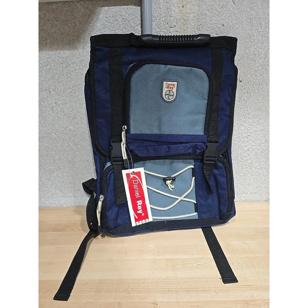 Vintage 1990s DANIEL RAY Backpack Rucksack School Camping Zippers Drawstring New